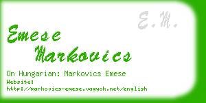 emese markovics business card